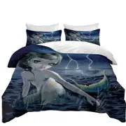 Beautiful Ocean Mermaid the Storm Chaser Quilt Cover