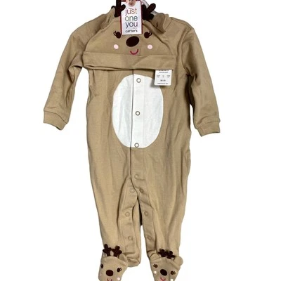 Carter's Just One You My First Christmas Set Baby Size 6 Months Reindeer Pajamas