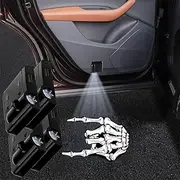 4PCS No Fade Car Door Lights,Skeleton Door Lights Logo Projector LED Shadow Welcome Lamp,Skeleton Car Accessories,Arm Skull Finger Gifts,Suitable for All Vehicles Motorcycle