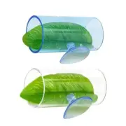 Betta Breeding Tube Tunnel 2 Pack Acrylic Aquariums Hideouts with Leaf Hammocks