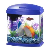 LED MiniBow Small Aquarium Fish Tank Kit with SmartClean Technology, Blue, 1 ...