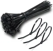 LEGION Cable Ties Zip Ties Nylon UV Stabilised Bulk Black White (12×600mm, 10pcs)