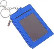 WEKAMOS Card Holder Key Ring Key Holder Card Protector Badge Sleeve Id Protector Keychain Wallet Keychain Wallet Men Nurse Badge Accessories Pu Blue