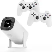 P30 MAX Projector with 2 Gamepads Wifi6 BT Home Theater Office Outdoor Smart Portable 4K HD Projector(EU Plug)