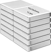 Realth Pack of 12 Neodymium Square Magnets 15 mm x 15 mm x 3 mm for Warehouse Office Science Project Shower Door and DIY (MC718)