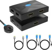 HDMI KVM Switch 2 Port, Yinker 4K HDMI USB KVM Switch for 2 Computers 1 Monitor