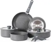 Frying Pans Induction Set 09 pcs Non-Stick Pan Removable Handle Ceramic Cookware