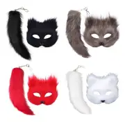Faux Furs Foxes Tail Cats Therian and Tail Halloween Cosplays Party
