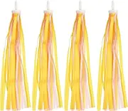 uxcell Bike Streamers, 2 Pair Colorful Scooter Handlebar Tassels Grips Ribbon Accessories Decorations for Bicycle Tricycle Handles, Yellow Pink