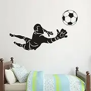 Football Wall Decal Custom Name Soccer Goalkeeper Personalised Teen Kids Bedroom Nursery Home Decor Art Creative Wallpaper 42x27cm