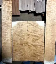 AAAA quilted + curly hard maple tonewood guitar luthier set back sides old 1977