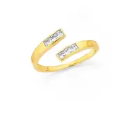 9ct Gold Cz Toe Ring in White