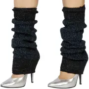 Sparkle Leg Warmers Metallic Knee High Knit Retro Dance 80s Costume LW102