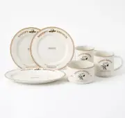 [Peanuts] Snoopy Brown Line Brunch 6-Piece Set. Plates, Mug, Soup Bowl