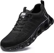 [JiuQing] Steel Toe Shoes Men Safety Work Shoes Mesh Lightweight Comfortable Industrial Sneaker