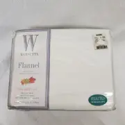 NEW Vtg Wamsutta Flannel Full Sheet Set 100% Cotton Irregular Beige Off-White