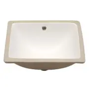 Logmey Undermount Bathroom Vessel Sink Rectangular 20" White Ceramic W/ Overflow