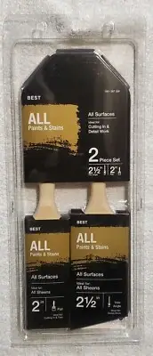 Home Depot Trylon PRO Wood Handle 2pc. Paint Brush Set 2.5" Thin Angle + 2" Flat