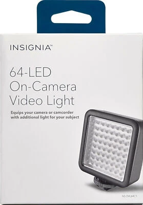 NEW Insignia NS-DVL64C1 Universal 64-LED On-Camera Video Light hot shoe mount