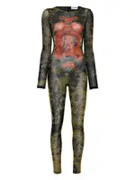 [Jean Paul Gaultier] Jean Paul Gaultier-Tuta Intera Con Stampa Astratta-Donna L