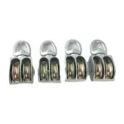 Four Pack Lt Duty Pulley Mini Micro Double Sheave SWIVEL EYE 3/16 inch Max Line