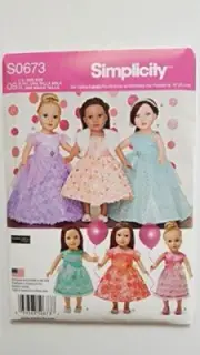 Simplicity Sewing Pattern 1135 0673 18" Doll Clothes Six Formal Dresses