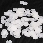 Matte White Folded Sequins - 10mm Oval PVC Sequin DIY Craft Clothes Decor 240Pcs