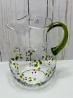 Royal Doulton Hand Blown Glass Pitcher Hand Painted, New