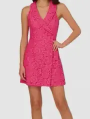 Adrianna Papell Women's Pink Faux Wrap Tuxedo Dress Size 16