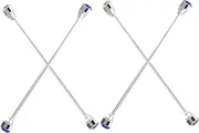 [DEARMAMY] 2sets Rhinestone Pearl Pin Black Thin Tie Shirt Collar Pin Lapel for Men 2pcs*2