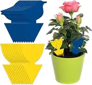 BBLIKE Pack of 24 Yellow Stickers Yellow Plates Fly Catcher Adhesive Fly Trap Potted Plants Yellow Sticker Yellow Trap Mosquito Trap Adhesive Trap for Fruit Flies Mosquitoes Aphids Nematodes (Blue