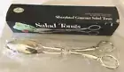 NEW LEONARD Silverplate Gourmet Scissor Salad Fruit Serving Tongs Italy - 10.5"