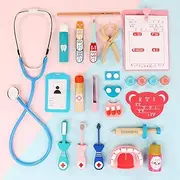 Wooden Children's Medical Tools, Doctor Stethoscope Play House Simulation Doctor Toy Set