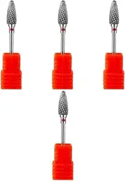 DRESSOOS 4pcs Nail Drill Bit Set Metal Nail Bits for Replacement Heads Manicure Supplies