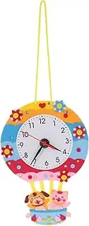 Toyvian 1 Set DIY Cartoon Clock Kit for Non Woven Craft Materials for Hands Learning Fun Educational Activity for Developing Cognitive Skills for Festivals and Parties