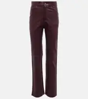 [Stouls] Stouls Terry high-rise straight leather pants AU 14 red