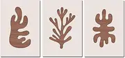 (Art Prints)Abstract Brown Textured Shapes Wall Art Matisse Pictures Canvas Prints Modern Painting Living Room Decor 31.5”x29.5”(50x75cm)3pcs Frameless
