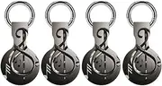 4PCS for Music Symbol Air Tag Holder Case Waterproof & Shockproof Anti-Scratch Protective Air Tag Cover with Keychain Ring Silicone Tags Holders for Luggage, Backpack, Keys, Pet