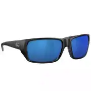 Costa Tailfin Matte Black Sunglasses w/Blue Mirror 580P S Lens 06S9113-91130857