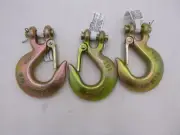 3 Pack Campbell T9504515 3/8" Forged Steel Clevis Slip Hook Yellow GR70