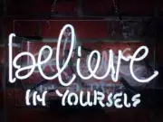 Believe In Yourself White Acrylic 14" Neon Sign Lamp Light Bar Beer Decor AA