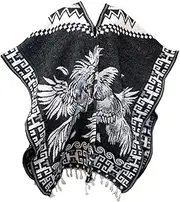 [Ethnic Identity] Leos Imports Mexican Poncho Gallo Rooster Unisex Reversible Cobija Blanket