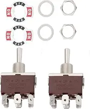 YINETTECH 2PCS 6Pin DPDT Momentary Toggle Switch 3-Position ON-Off-ON for Motor Polarity Reversing 20A 125V AC 15A 250V AC Motor Polarity Control
