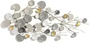 Metal Wall Art Decor, Plant Leaves Handmade Craft Wall Mounted Decoration, Modern Wrought Iron Wall Hanging Decor Abstract Metal Wall Art Sculpture for Living Room Office Bedroom