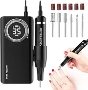 Yokefellow 4000RPM Nail Drill Machine - Electric Nail Drills for Acrylic Nails Professional with 12 Drill Bits for Electric Nail File Manicure Pedicure Home Use (Black-B)
