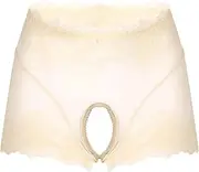 [GRRKDFQ] Women's Erotic Bodystockings & Catsuits Floral Lace Crotchless Panties See-Through Underwear,As Shown,L