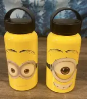 Two Smile Big Face Minion Aluminum Bottle Wide Mouth Yellow bottles 13.5 oz New!