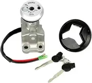 CACNPDPHZH 1 Set Aluminum Motorcycle Ignition Switch Fuel Petrol Tank Gas Cap Lock Cover with Key Fit for Yamaha NMAX 155 2015-2019