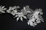 Silver tone hair comb bridal wedding crystal rhinestone hair accessories ha1915
