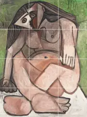 pablo picasso nu accroupi ceramic tile mural backsplash